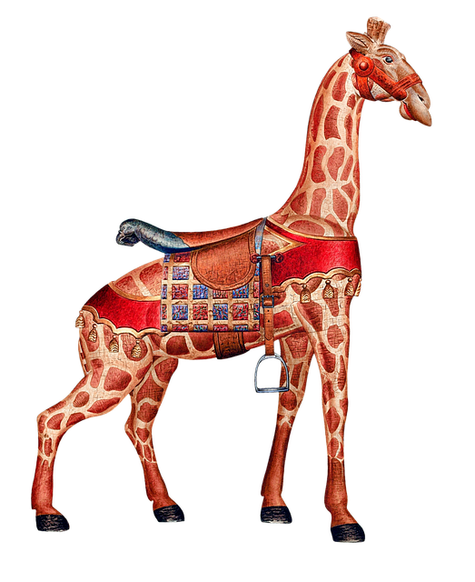 Free carousel giraffe merry go round carousel illustration