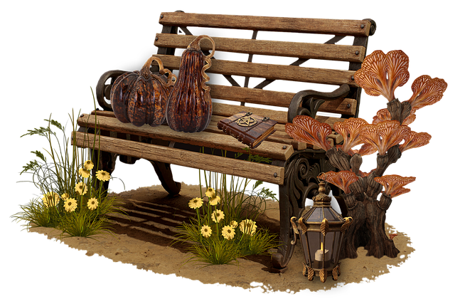 Free vintage bench park illustration