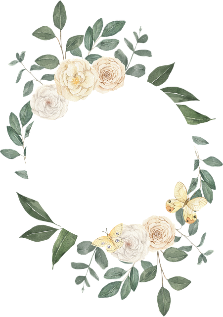 Free wreath greetting card floral frame vector