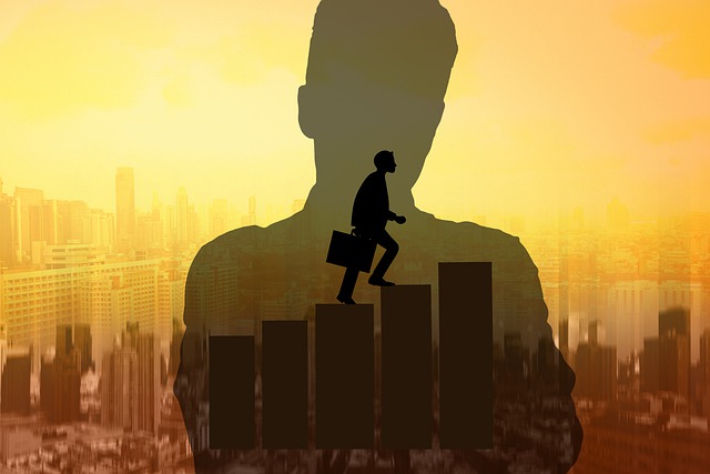 Free business man stairs career illustration
