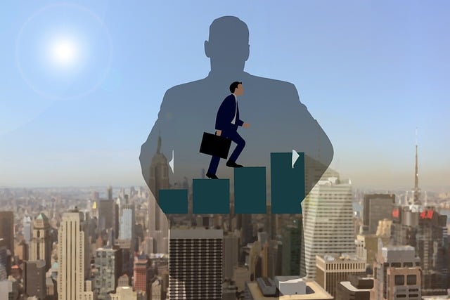 Free business man stairs career illustration