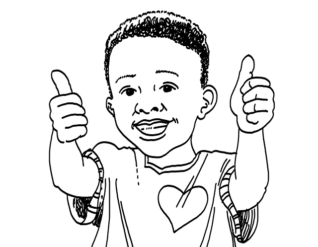 Free kid guy thumbs up illustration