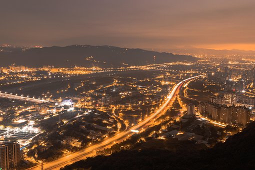 Cidade, Luzes, Interior, Estrada