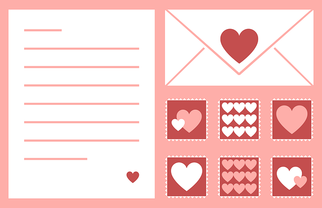 Free heart love stationery illustration