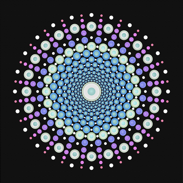 Free dotted art abstract mandala vector