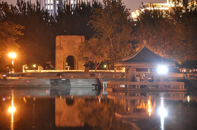 Free Night View Lake Surface photo and picture