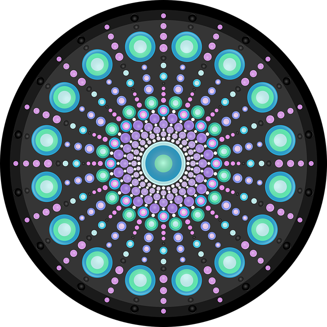 Free dotted art abstract mandala vector