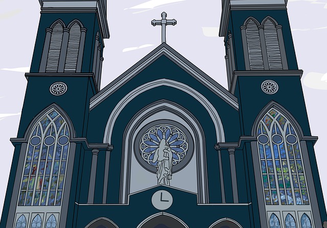 Free church architecture cathedral illustration