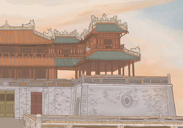Free ruins gate door illustration