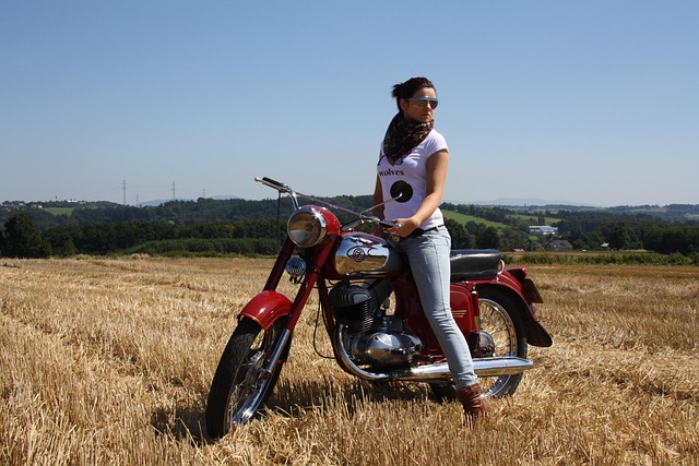 Free Woman Motorcyle photo and picture