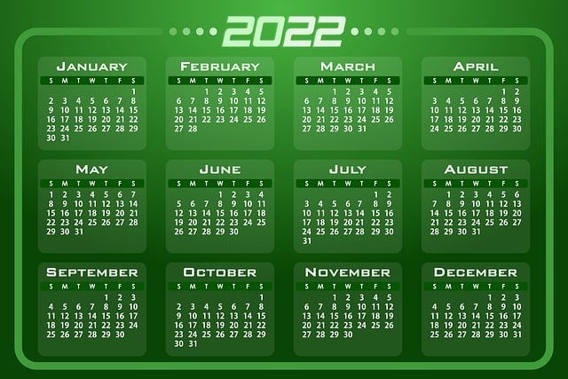 Free calendar date days vector