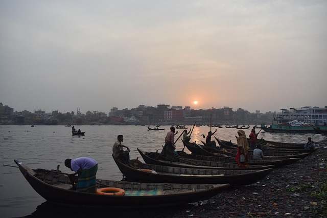 Free Sunset Boats photo and picture