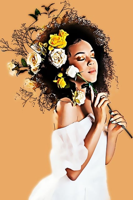 Free Woman Flowers illustration and picture