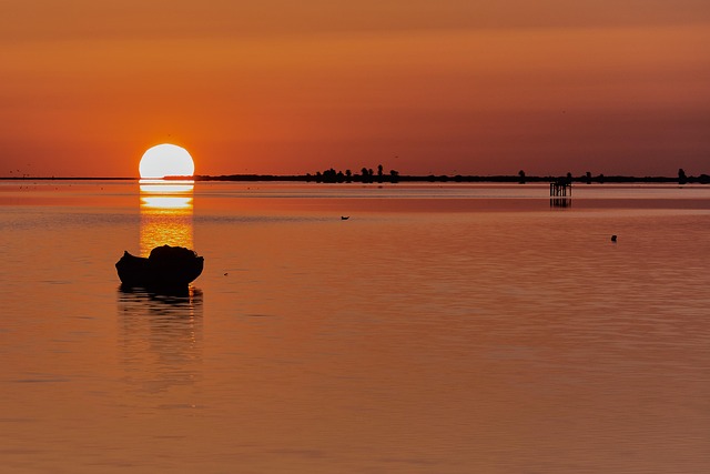 Hav, Solnedgang, Udendørs, Ocean, Strand