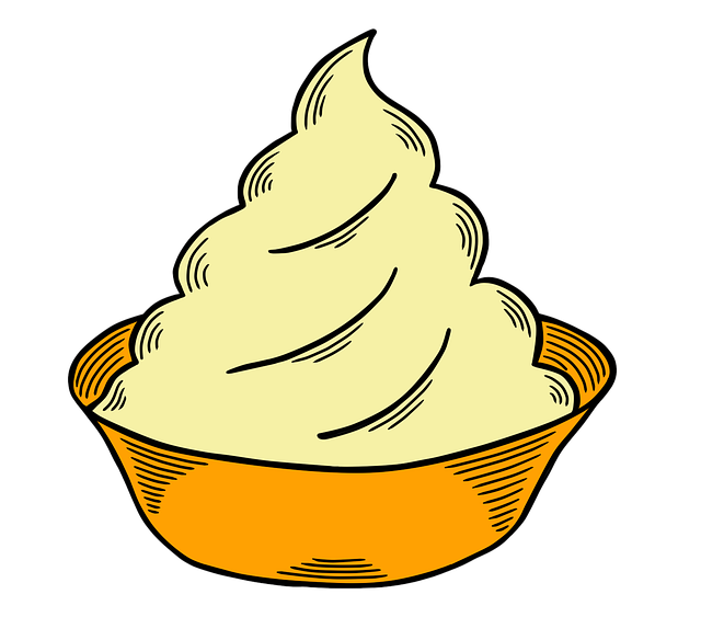 Free cream whipped cream bowl illustration