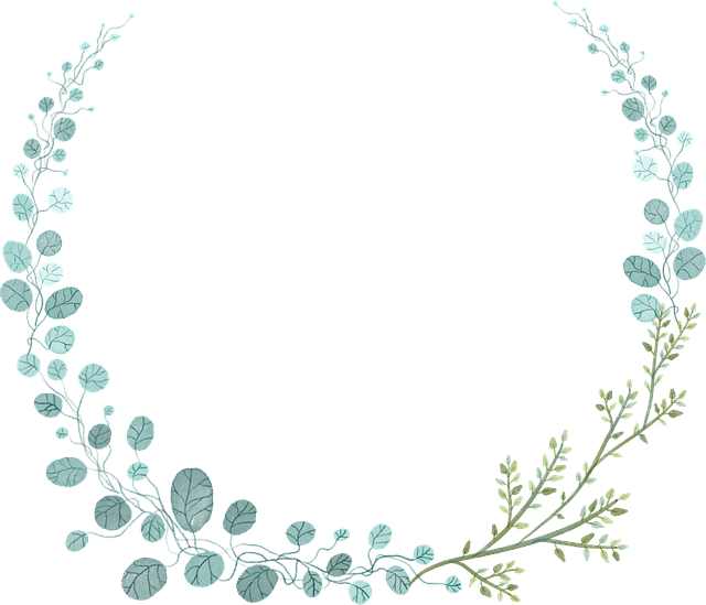 Free leaves flower background wreath illustration