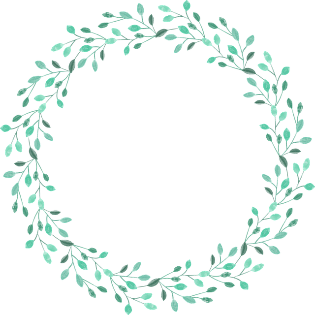 Free leaves wreath frame vector