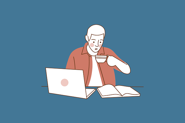 Free working work from home studying illustration