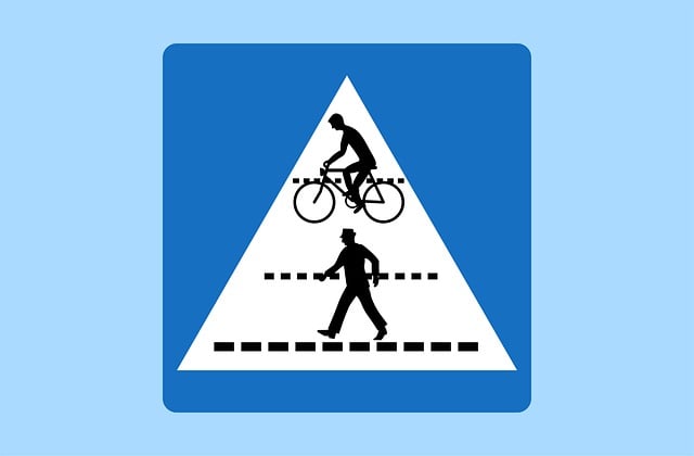 Fodgængerovergang, Cykelbane, Vejskilt
