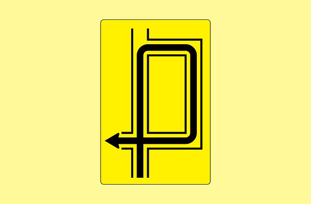 Free difficult route for turning austria traffic sign illustration