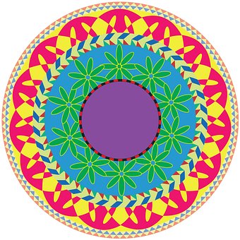 曼荼罗, 花, 丰富多彩的, 图案, 设计, 质地, 引过来