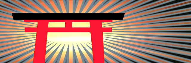 Free torii japanese gate banner illustration