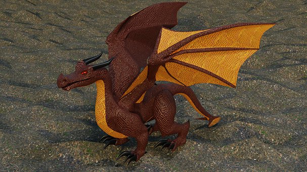 Roter Drache, 3D-Modell, Folklore