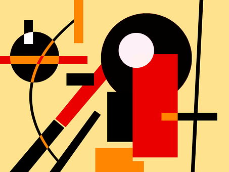 Abstrakt, Art, Design, Svart, Gul, Rød