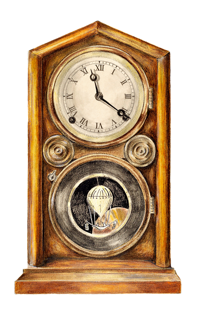 Free mantel clock shelf clock clock illustration