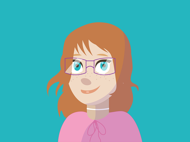 Free woman eyeglasses freckles vector