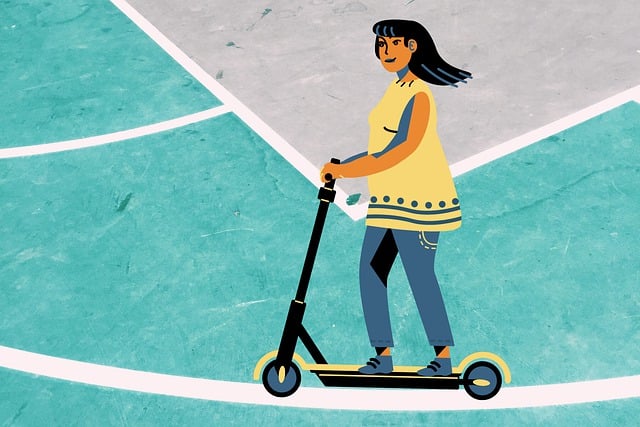 Free scooter girl street illustration