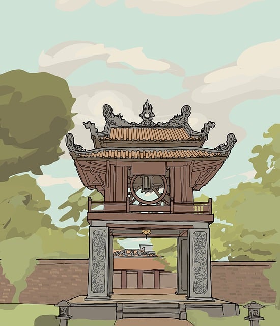 Free vietnam hanoi architecture illustration