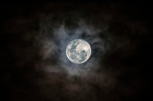 Lua, Céu, Lua Cheia, Noite, Luar