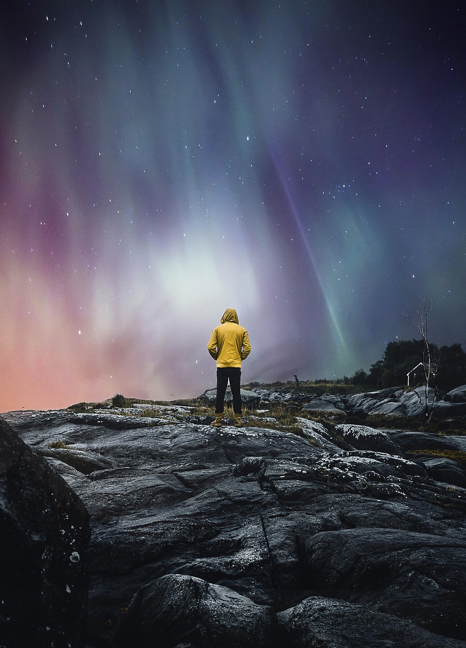 Download free HD stock image of Man Aurora Free Man Aurora photo and picture