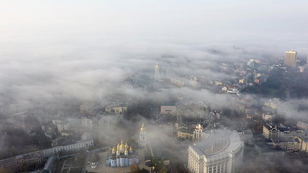 Turm, Gebäude, Nebel, Rauch, Stadt