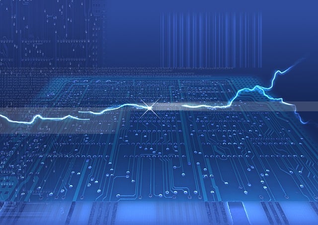 Free computer circuit board lightning illustration
