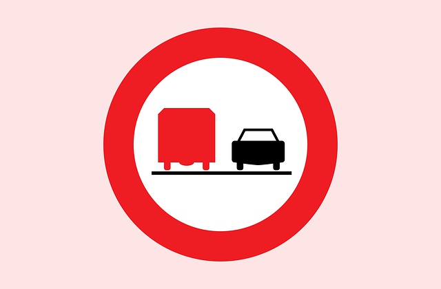 Free no overtaking by lorries austria road sign illustration