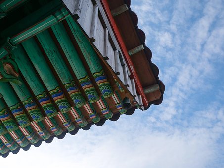 Templu, Asia, Oriental, Cer, Acoperiş