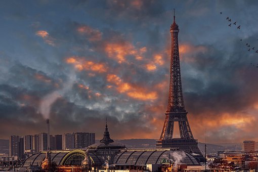 Free Paris Sunset photo and picture