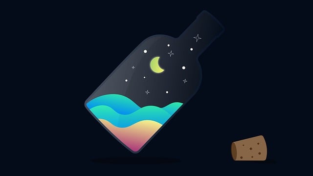 Free moon stars night sky illustration