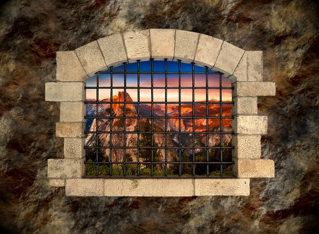 Free window stone wall illustration
