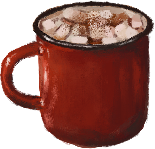 Free hot chocolate cup drink illustration