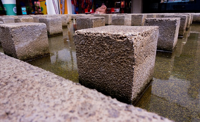 Fontein, Concreet, Atrium, Stenen, Water