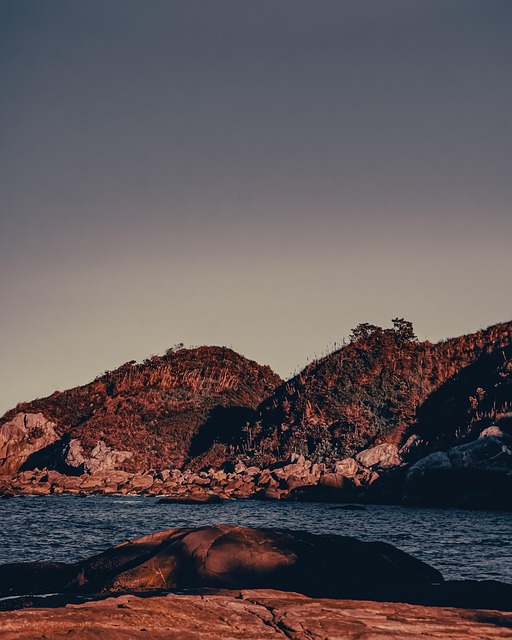 Bjerge, Hav, Solnedgang, Natur, Landskab