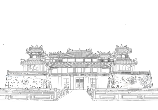Free architecture line art entrance illustration