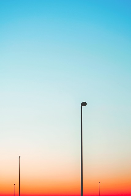 Free Dusk Lampposts photo and picture