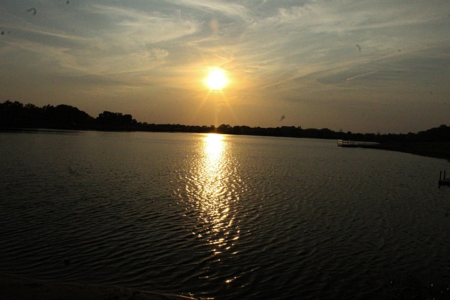 Západ Slunce, Jezero, Příroda, Krajina