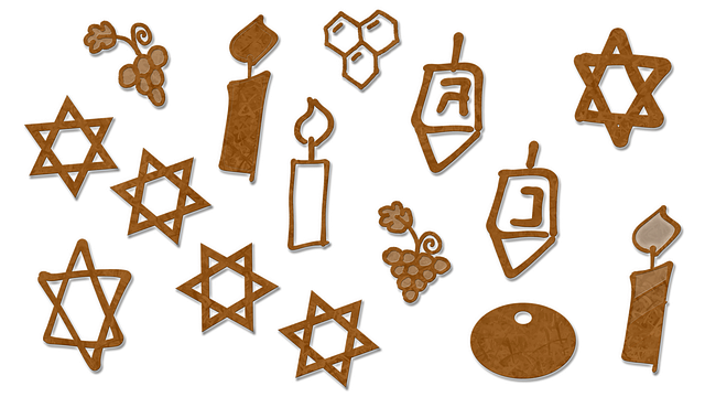 Free candles star of david honeycomb illustration