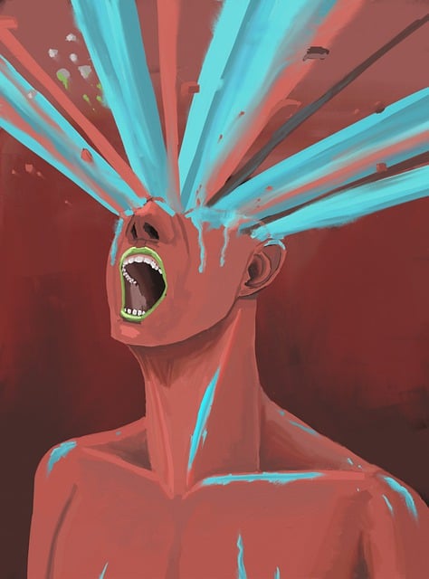 Free painting abstract red illustration