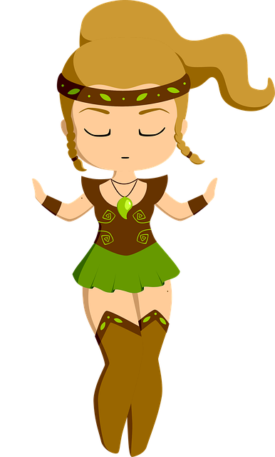 Free woman druid shaman illustration